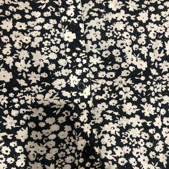 Apiece Apart Yerba Black and White Floral Button Up Cotton Blouse XS - Picture 9 of 10